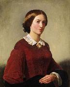 Theodor Leopold Weller Portrat einer Dame mit Brosche oil painting on canvas